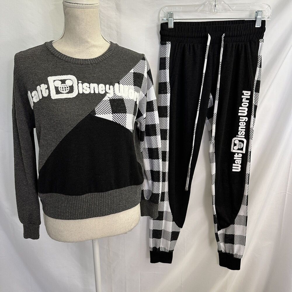 Disney Parks Plaid Patchwork Pullover Sweater Top… - image 1